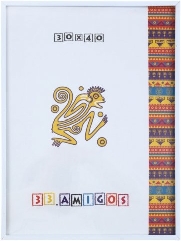 Фоторамка пластиковая «Керс» (плоская узкая), 30*40 см, без ноги, белая