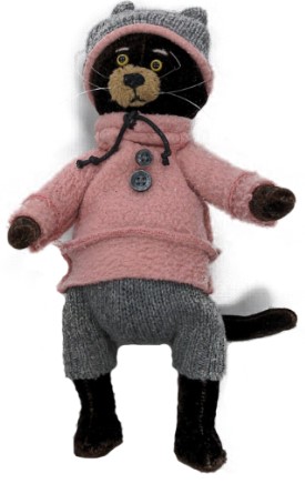 Интерьерная кукла «Котик в шапке» (Сильченко А.С.), высота 22 см