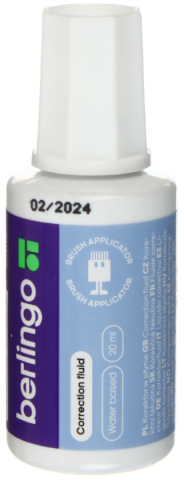 Корректирующая жидкость Berlingo, 20 мл, на водной основе, с кисточкой