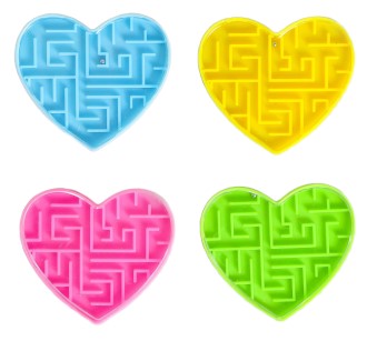 Игра-головоломка «Лабиринт с шариком», 5*5 см, «Сердце», ассорти