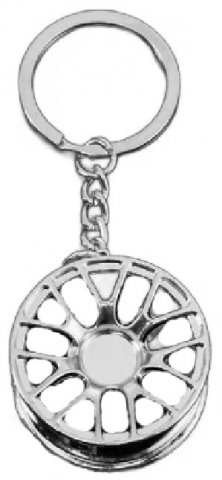 Брелок для ключей Cartage «Диск», диаметр 2 см, металл, хром