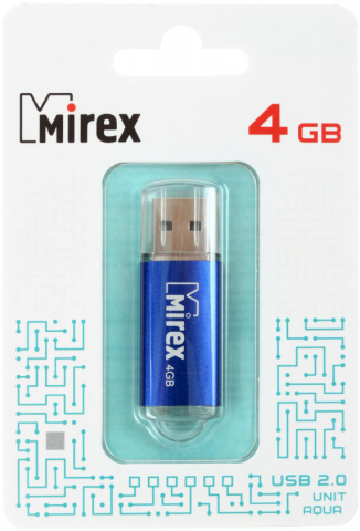 Флэш-накопитель Mirex Unit, 4Gb, корпус синий
