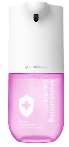Диспенсер для мыла автоматический Simpleway розовый (с аминокислотным мылом, 300 мл)