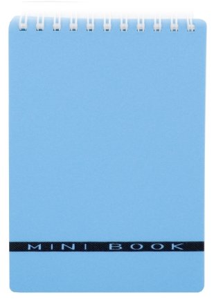 Блокнот на гребне Mini book, 100*140 мм, 60 л., клетка, голубой