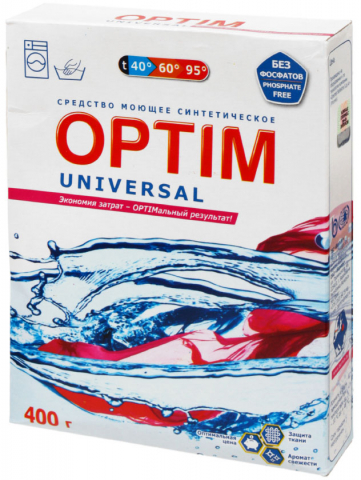 Порошок стиральный Optim, 400 г, Universal