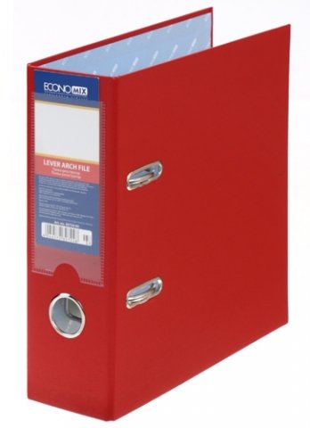 Папка-регистратор А5 вертикальный Economix с односторонним ПВХ-покрытием, корешок 70 мм, красный