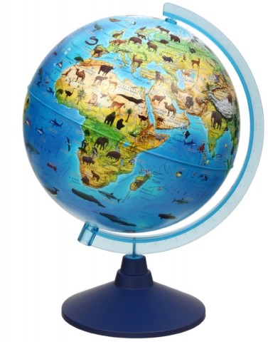 Глобус зоогеографический Globen , диаметр 250 мм, 1:50 млн