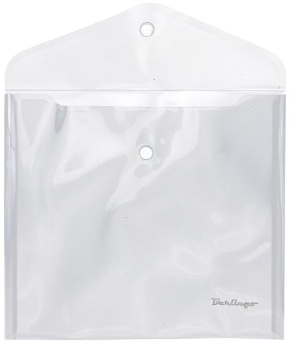 Папка-конверт пластиковая на кнопке Berlingo А5+, толщина пластика 0,18 мм, прозрачная 