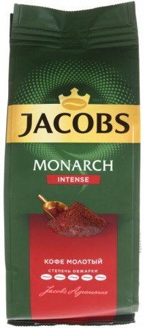 Кофе натуральный молотый Jacobs Monarch, 230 г, Intense, сильнообжаренный