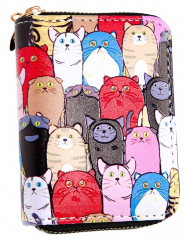 Кошелек детский на молнии 07-01-13, 11*2,5*9 см, «Коты» Кошелек детский на молнии 07-01-13, 11*2,5*9 см, «Коты»