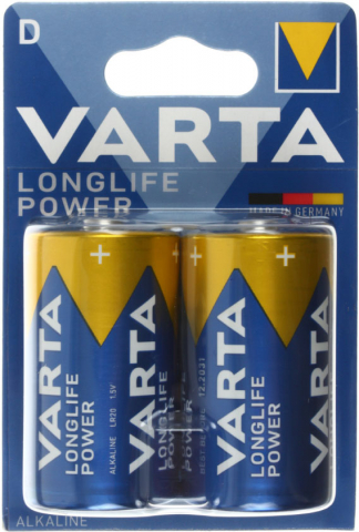 Батарейка щелочная Varta Longlife Power, D, LR20, 1.5V