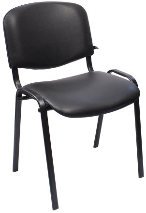 Стул офисный Iso black для посетителей, обивка - черная искусственная кожа, V14