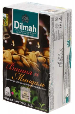 Чай Dilmah, 37,5 г, 25 пакетиков, чай черный с ароматом вишни и миндаля, Cherry&Almond 