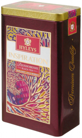 Чай Hyleys в жестяной банке, 80 г, Inspiration, черный чай с ароматом бергамота и лесных ягод