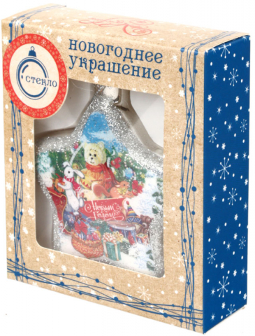 Украшение елочное подвесное «Феникс-Презент», 7,5*7,5*2 см, «Зверята с подарками»