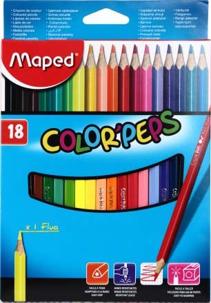 Карандаши цветные Color peps, 18 цветов, длина 175 мм, ассорти 