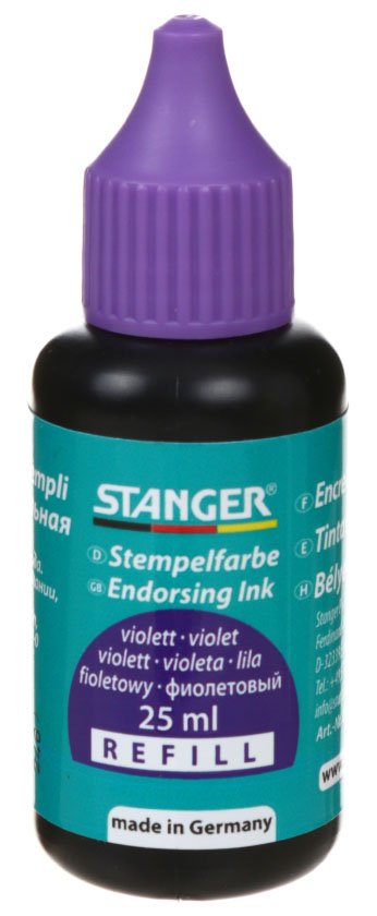 Краска штемпельная Stanger, 25 мл, фиолетовая Краска штемпельная Stanger, 25 мл, фиолетовая