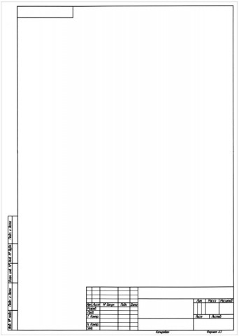 Форматка чертежная «Типография «Победа» А3 (297×420 мм), вертикальная