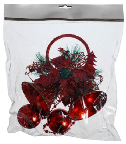 Украшение новогоднее «Зимнее волшебство. Колокольчики», 19*41 см, красное