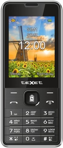 Телефон мобильный Texet TM-D227, Black Silver, корпус черно-серебристый