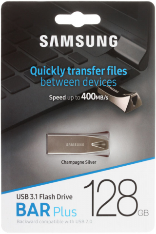 Флеш-накопитель Samsung MUF, 128 Gb, корпус серебристый