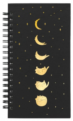 Книжка записная на гребне Meshu Black Cat, 95*175 мм, 96 л., клетка Книжка записная на гребне Meshu Black Cat, 95*175 мм, 96 л., клетка
