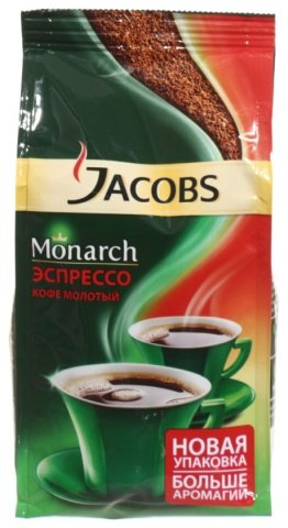 Кофе натуральный молотый Jacobs Monarch, 230 г, «Эспрессо», сильнообжаренный