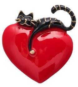 Брошь «Котик» Sima-Land, 4,5*4,5*1,5 см, «Мартовский», цвет красно-чёрный с золотистым Брошь «Котик» Sima-Land, 4,5*4,5*1,5 см, «Мартовский», цвет красно-чёрный с золотистым