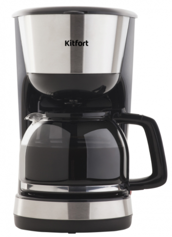 Кофеварка Kitfort KT-715, серебристая с черным Кофеварка Kitfort KT-715, серебристая с черным