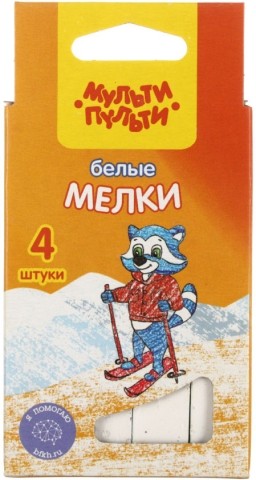 Мелки белые «Енот в горах», 4 шт. Мелки белые «Енот в горах», 4 шт.
