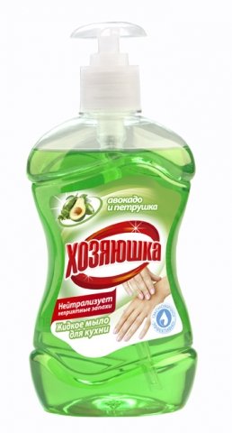 Мыло жидкое с дозатором «Хозяюшка», 500 мл, «Авокадо и петрушка»