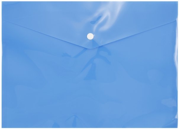 Папка-конверт пластиковая на кнопке inФормат толщина пластика 0,15 мм, синяя