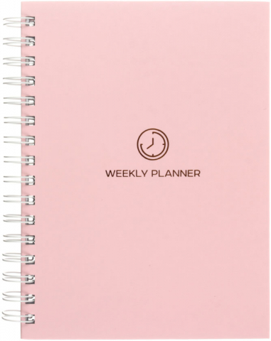 Блокнот-планер на пружине Weekly Planner, 160*215 мм, 64 л., линия, розовый