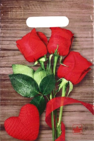 Пакет упаковочный «Тико-пластик», 20*29 см, «Свежие розы»