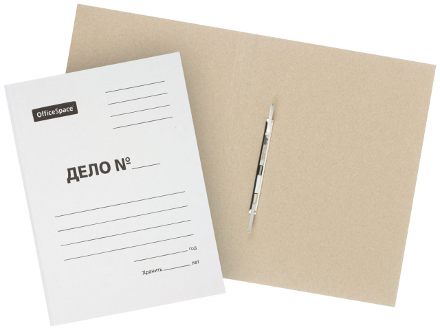 Папка картонная «Дело» со скоросшивателем OfficeSpace А4, ширина корешка 30 мм, плотность 400 г/м², немелованная, белая Папка картонная «Дело» со скоросшивателем OfficeSpace А4, ширина корешка 30 мм, плотность 400 г/м², немелованная, белая