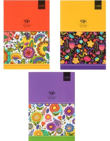 Блокнот This is Notebook Floral Collection, 195*290 мм, 80 л., линия, ассорти