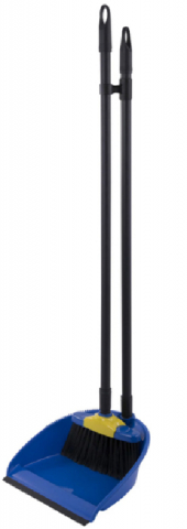 Щетка и совок для мусора со съемными черенками «Ленивка», совок 24*22 см + щетка 16*8 см, рукоятка 80 см, XL, синий