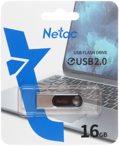Флеш-накопитель Netac U278 (2.0), 16 Gb, корпус серебристый с черным Флеш-накопитель Netac U278 (2.0), 16 Gb, корпус серебристый с черным