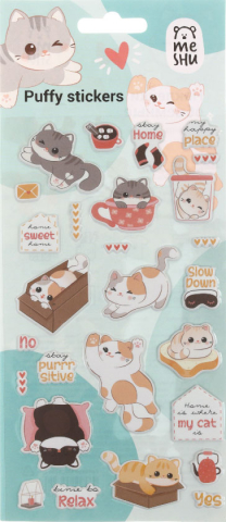 Наклейки гелевые Meshu, 10*23 см, Moon Cat Наклейки гелевые Meshu, 10*23 см, Moon Cat
