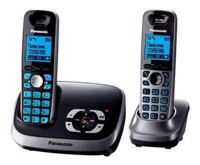 Телефон KX-TG6522RU Panasonic беспроводной, 2 трубки: черный и серый металлик