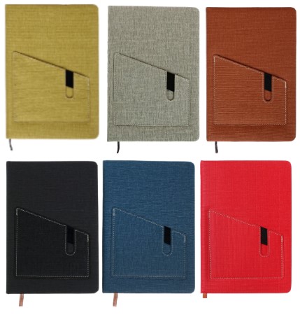 Ежедневник недатированный с карманом А5, 145*210 мм, 80 л., линия, ассорти