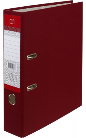 Папка-регистратор «Полиграфкомбинат» с односторонним ПВХ-покрытием, корешок 70 мм, бордовый