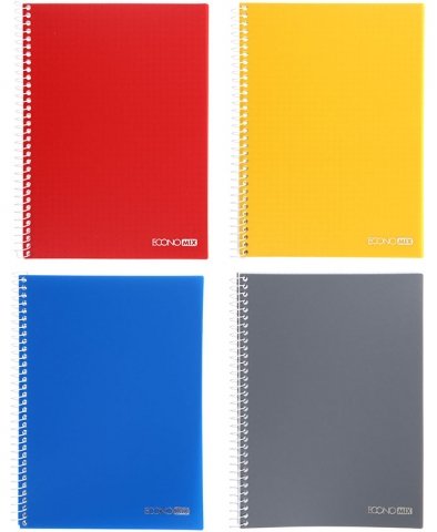 Книжка записная на спирали Economix, 145*200 мм, 80 л., клетка, ассорти (цена за 1 шт.)