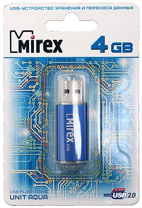 Флэш-накопитель Mirex Unit, 4Gb, корпус синий