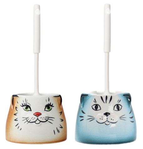 Подставка под ёрш фарфоровая «Кошка» 34×17×17 см, с ёршиком, ассорти Подставка под ёрш фарфоровая «Кошка» 34×17×17 см, с ёршиком, ассорти