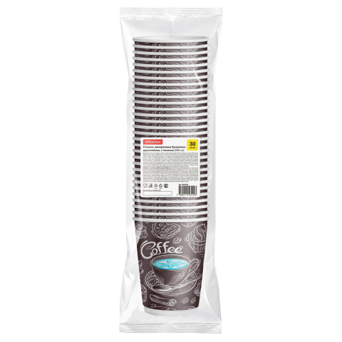 Стаканы одноразовые бумажные OfficeClean (двухслойные) 350 мл, 30 шт., Coffee Стаканы одноразовые бумажные OfficeClean (двухслойные) 350 мл, 30 шт., Coffee