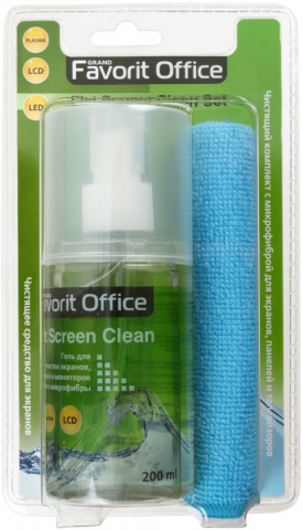 Гель для очистки экранов Favorit Office, 200 мл, Flat Screen Clean