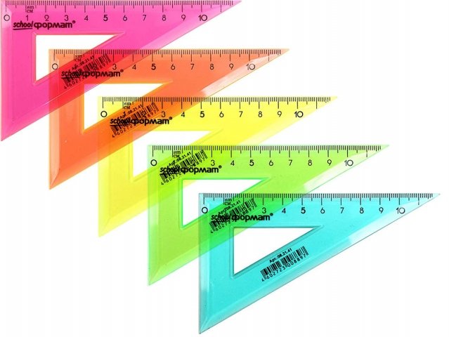Треугольник пластиковый schoolФормат 11 см, 30°, ассорти (цена за 1 шт.)