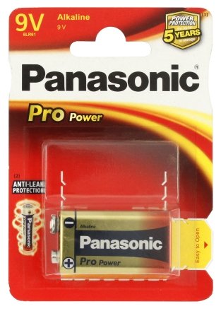 Батарейка щелочная Panasonic Pro Power, 9V, 6LR61, тип «Крона»