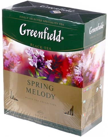 Чай Greenfield пакетированный, 150 г, 100 пакетиков, Spring Melody, чай чёрный с ароматом фруктов и душистых трав 